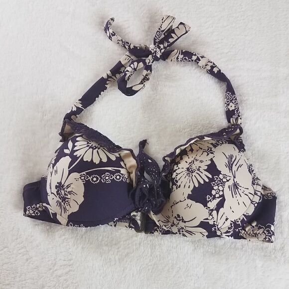 Becca by Rebecca Virtue Purple Floral Bikini Top - Picture 2 of 10